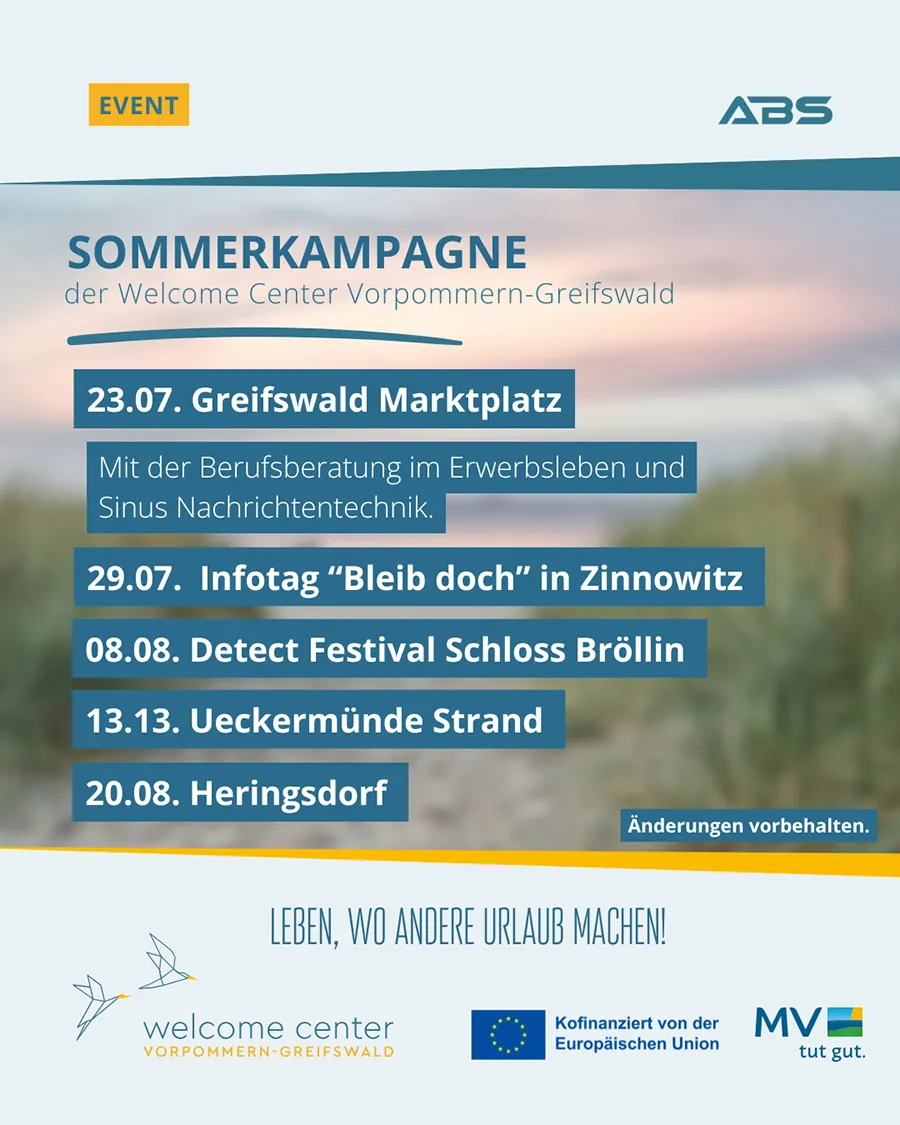 Veranstaltungsbild: Welcome Center Vorpommern-Greifswald startet Sommerkampagne