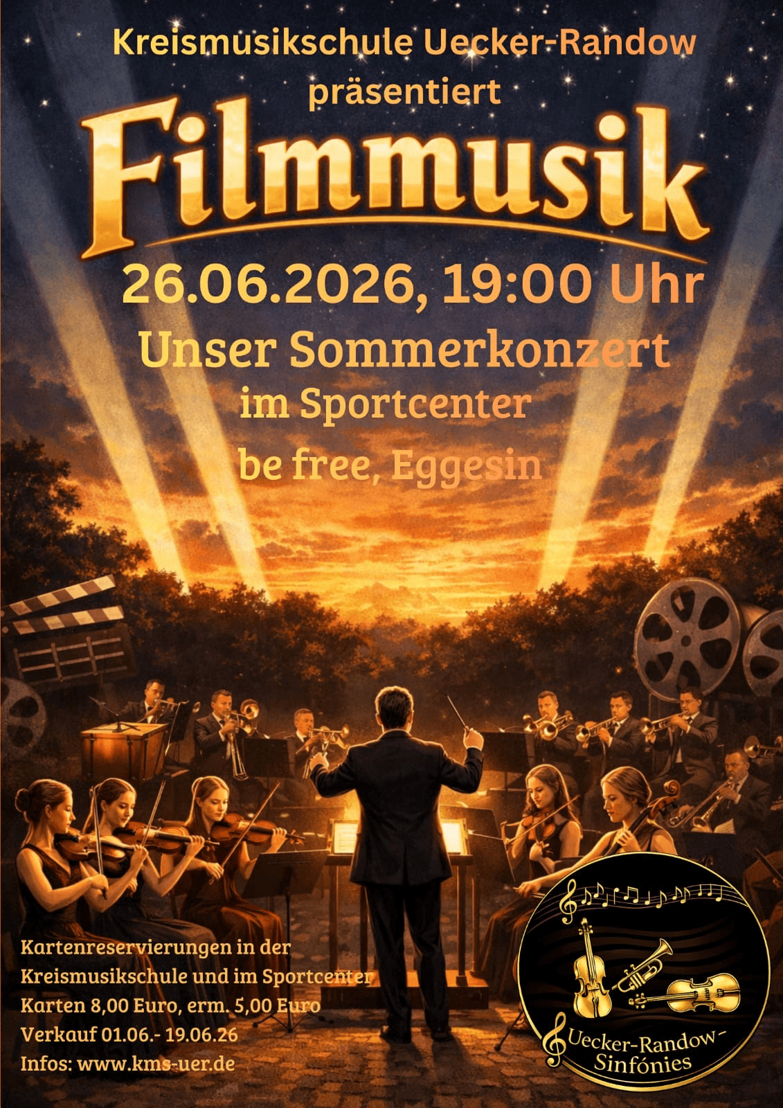 Veranstaltungsbild: Filmmusik im Sommerkonzert der Uecker-Randow-Sinfónies
