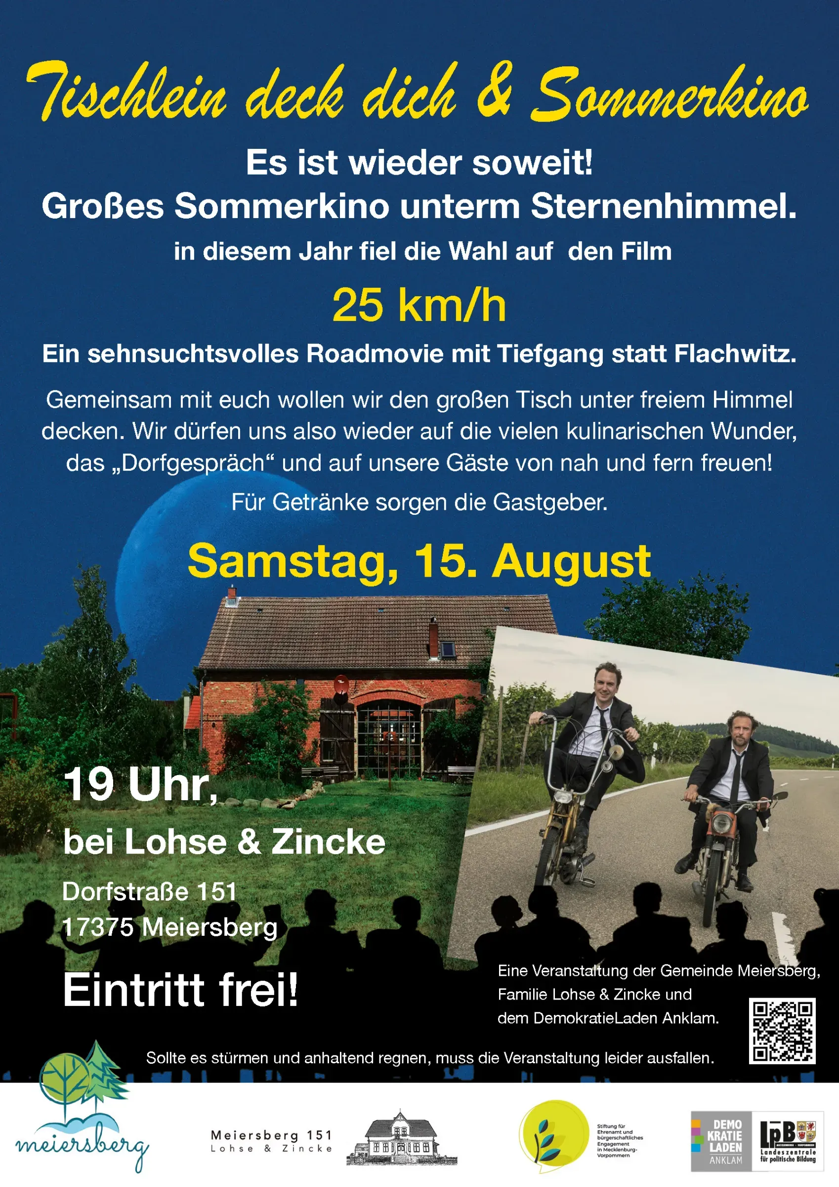 Veranstaltungsbild: Tischlein Deck Dich & Sommerkino