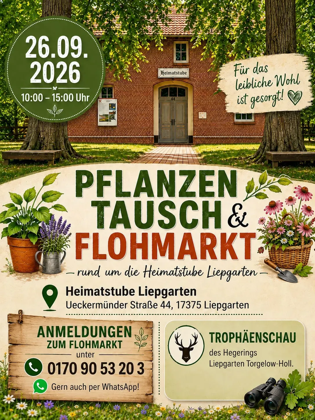 Veranstaltungsbild: Pflanzentausch- & Flohmarkt, Liepgarten