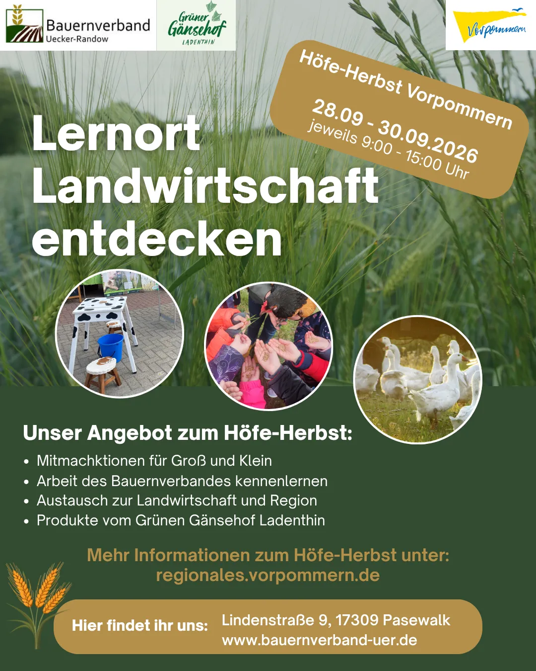 Veranstaltungsbild: Lernort Landwirtschaft entdecken