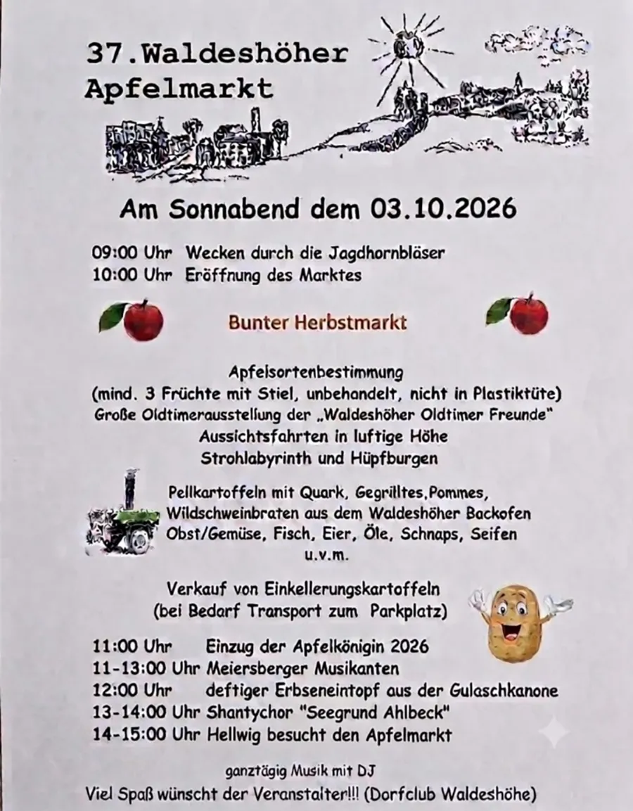 Veranstaltungsbild: 37. Waldeshöhe Apfelmarkt