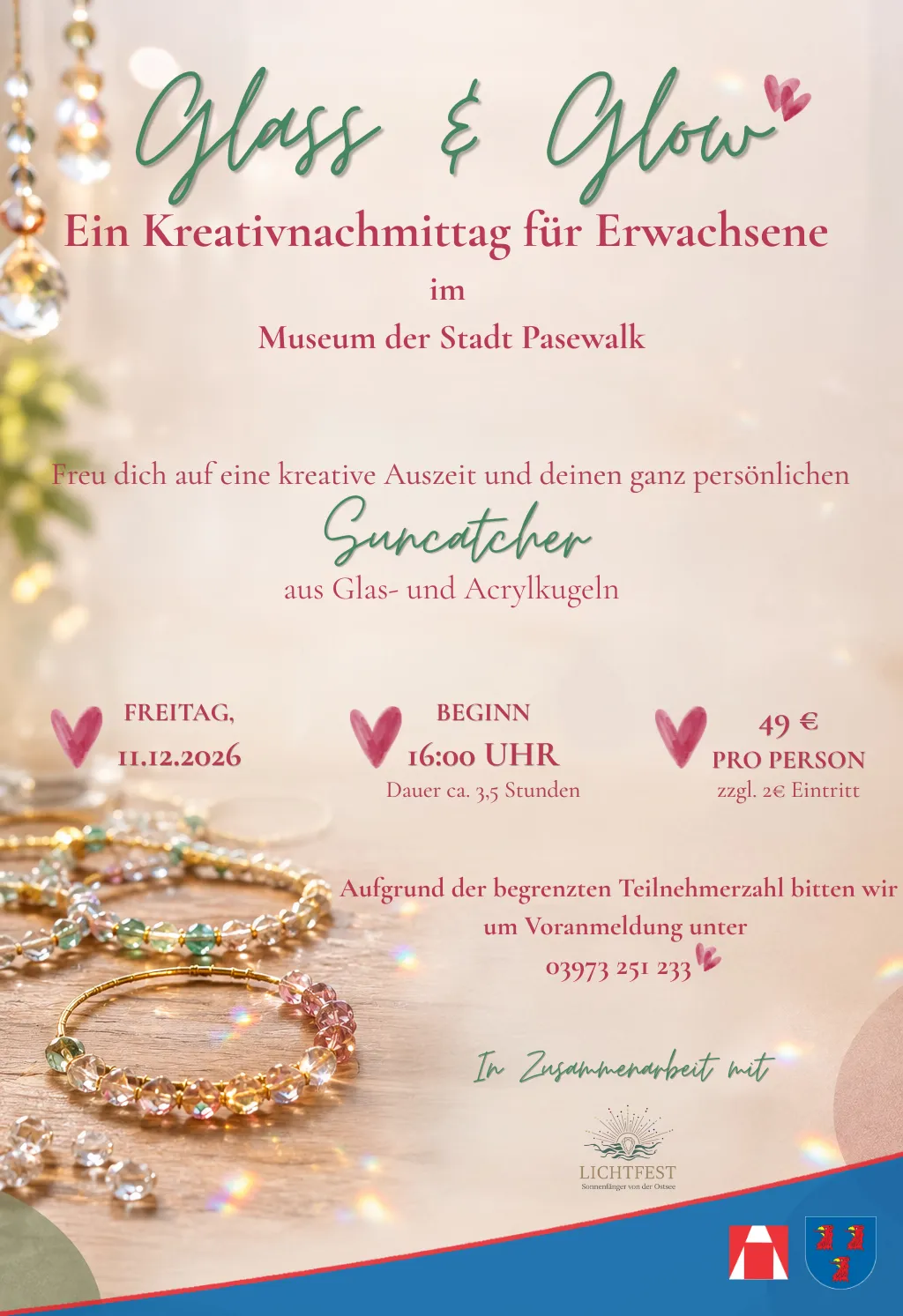 Veranstaltungsbild: Glass & Glow – Kreativnachmittag für Erwachsene