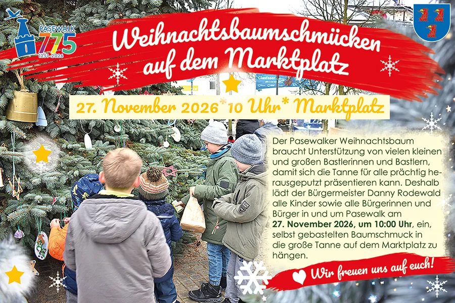 Veranstaltungsbild: Weihnachtsbaumschmücken auf dem Marktplatz
