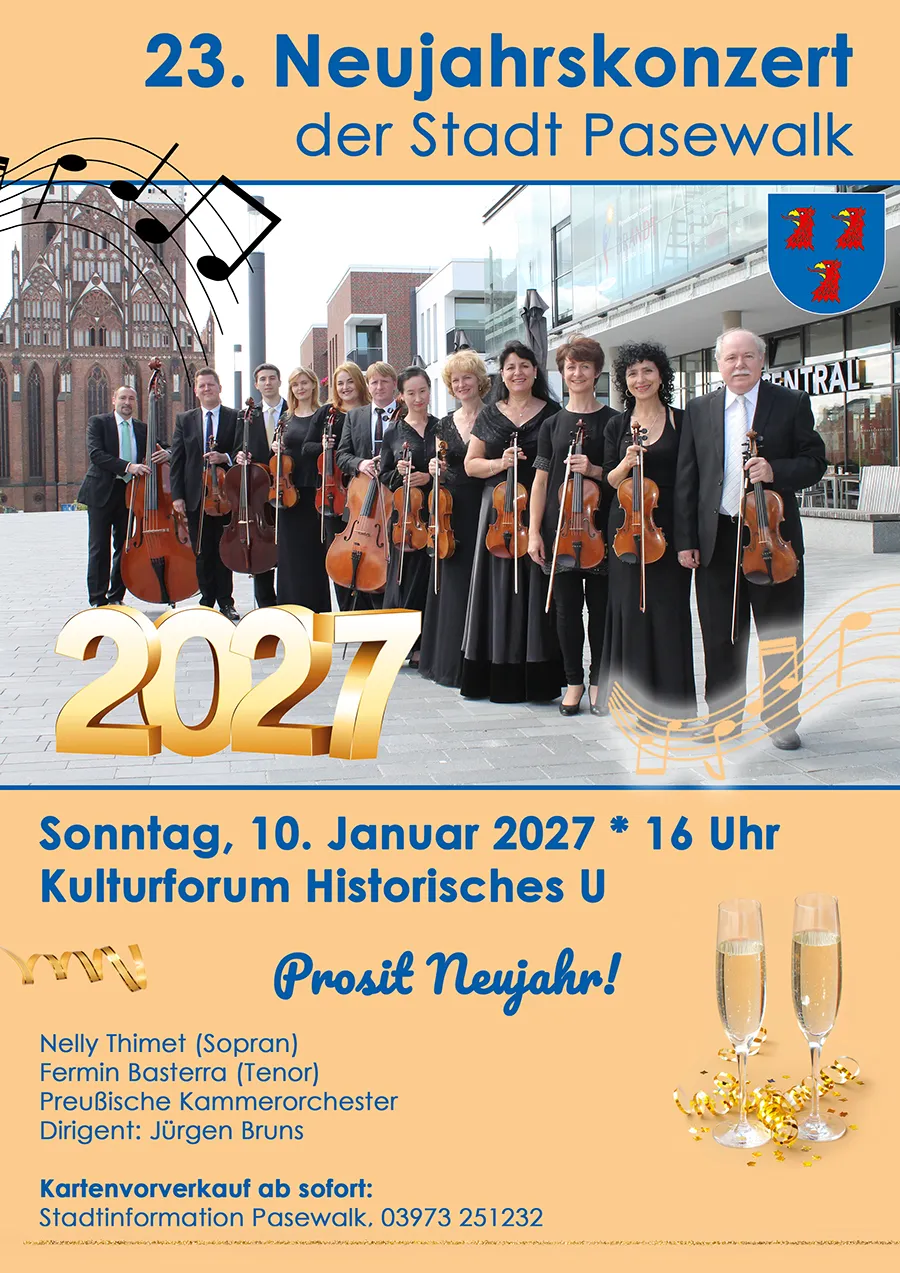 Veranstaltungsbild: 23. Neujahrskonzert der Stadt Pasewalk mit dem Preußischen Kammerorchester