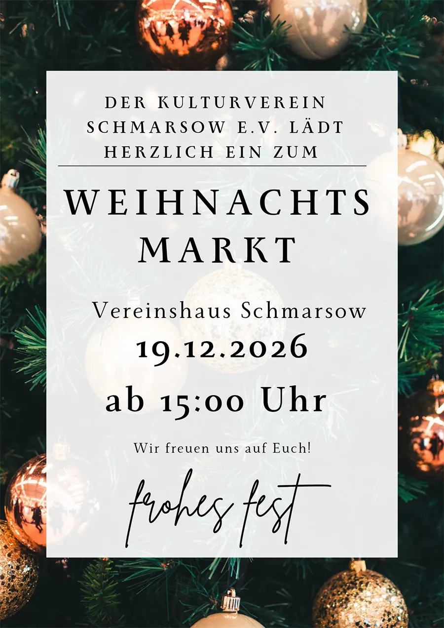 Veranstaltungsbild: Weihnachtsmarkt Schmarsow
