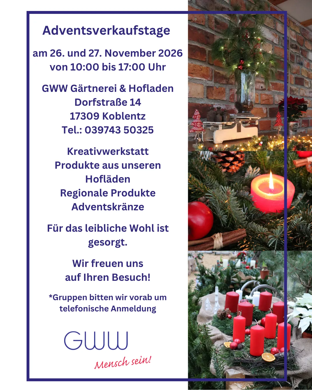Veranstaltungsbild: Adventsverkaufstage in der Gärtnerei Koblentz
