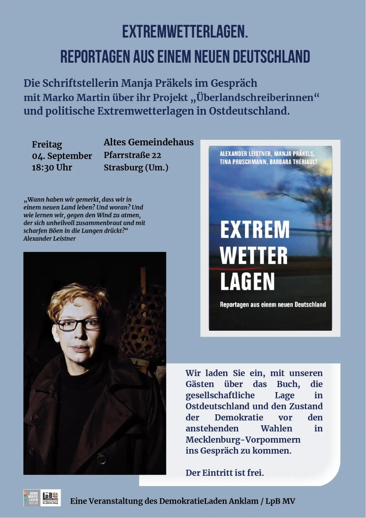 Veranstaltungsbild: Lesung und Gespräch „Extremwetterlagen“