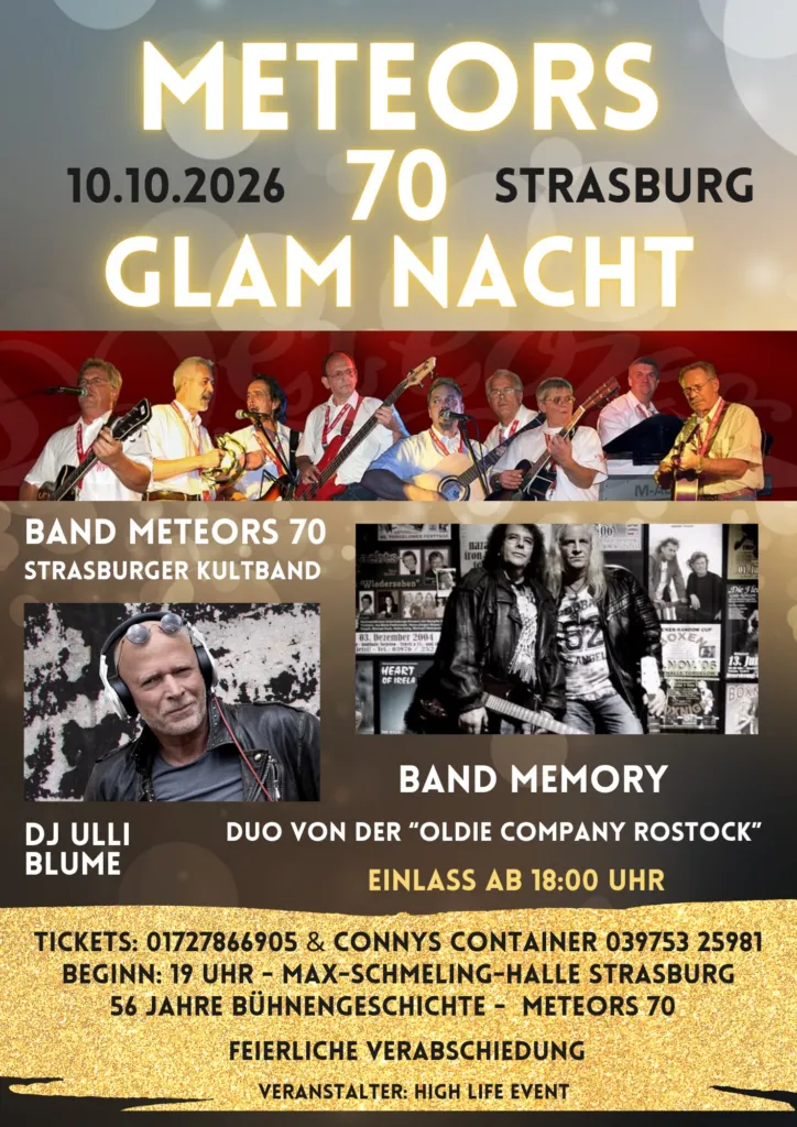 Veranstaltungsbild: Meteors 70 GLAM NACHT– Feierliche Verabschiedung nach 56 Jahren Bühnengeschichte