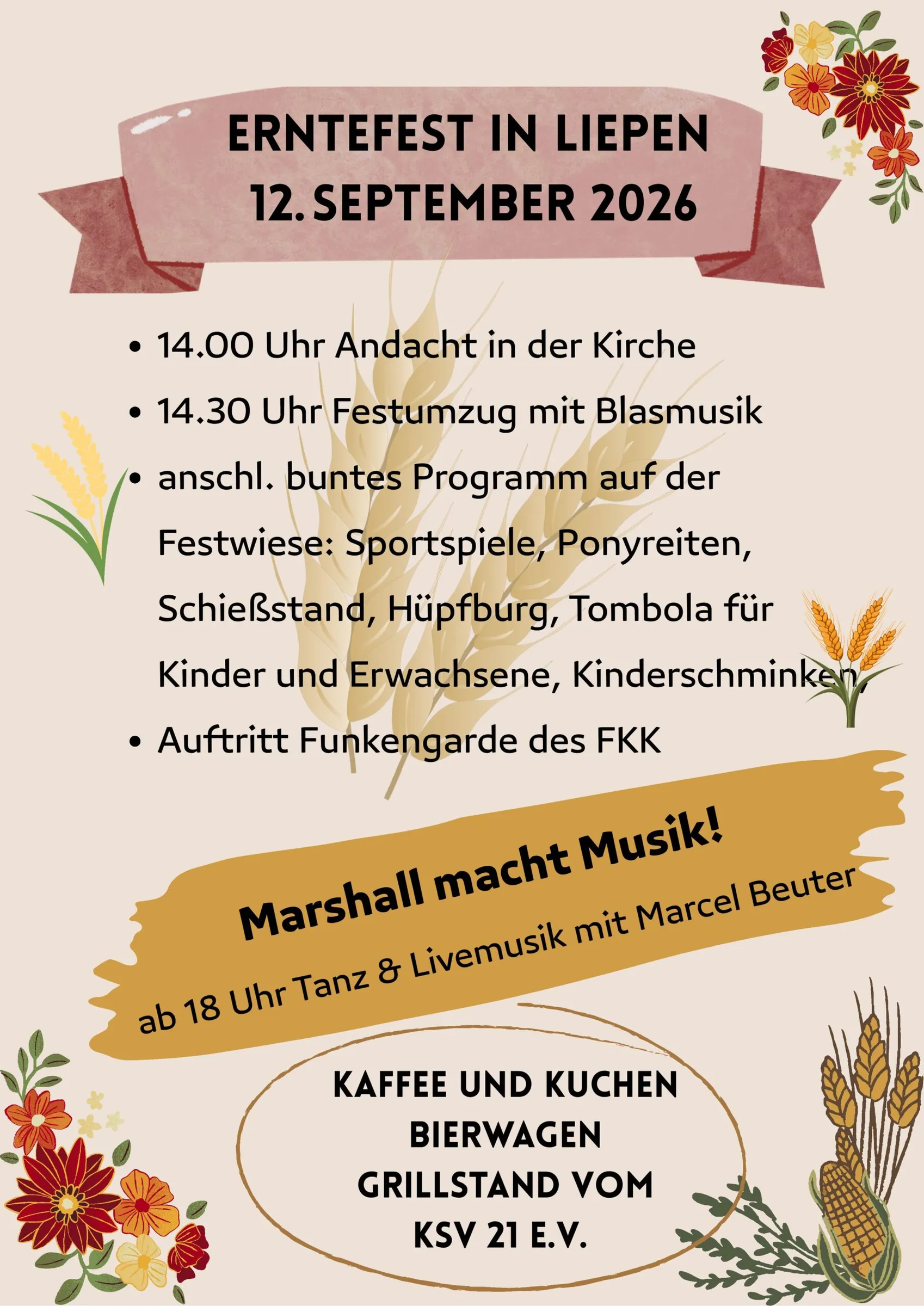 Veranstaltungsbild: Erntefest in Liepen