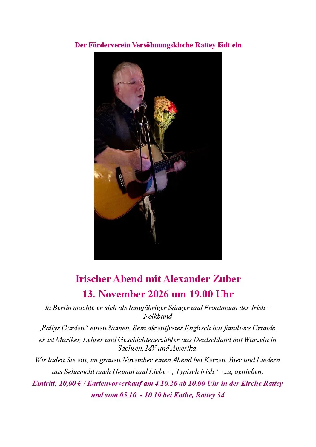 Veranstaltungsbild: Irischer Abend mit Alexander Zuber