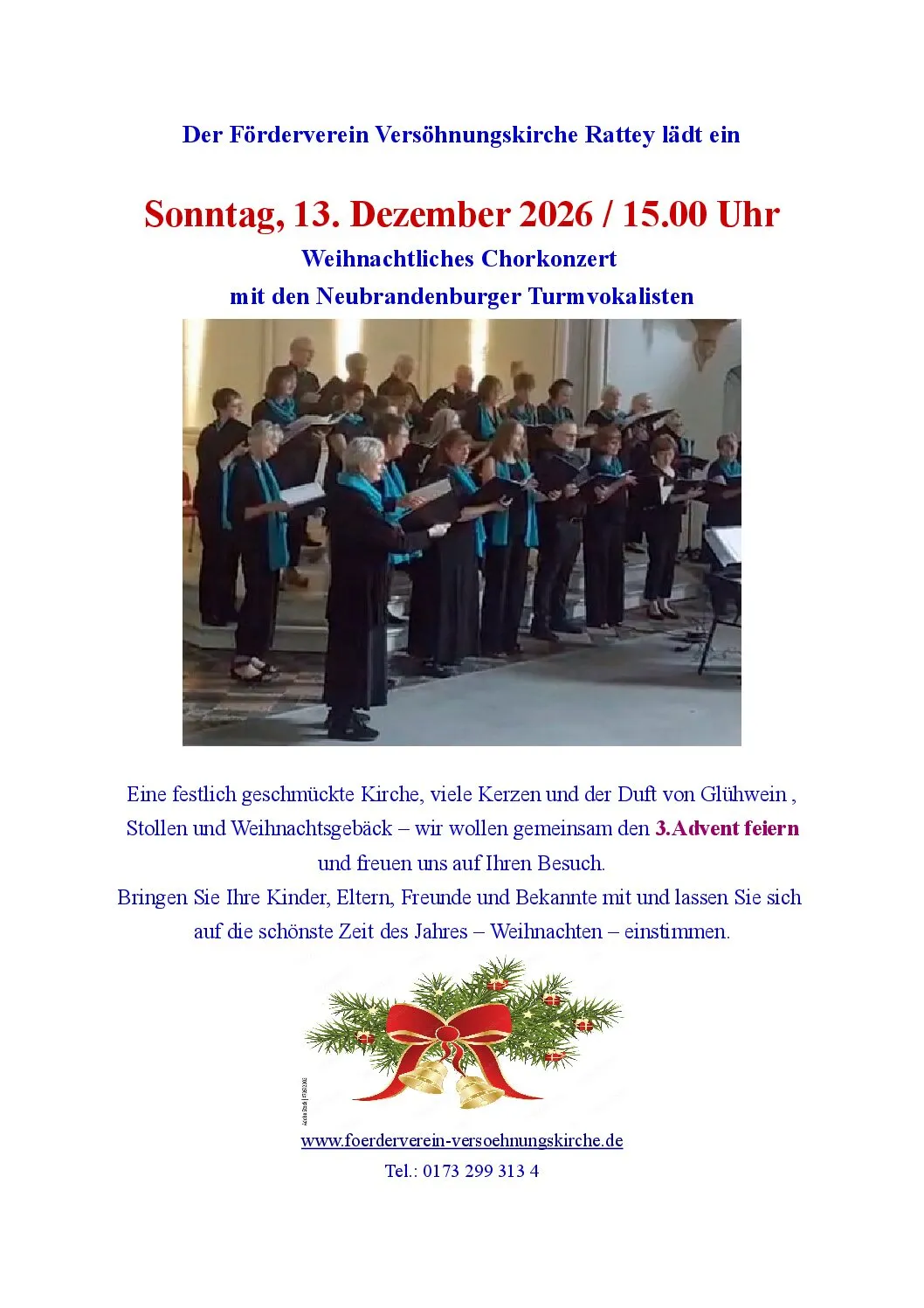 Veranstaltungsbild: Weihnachtliches Chorkonzert mit den Neubrandenburger Turmvokalisten