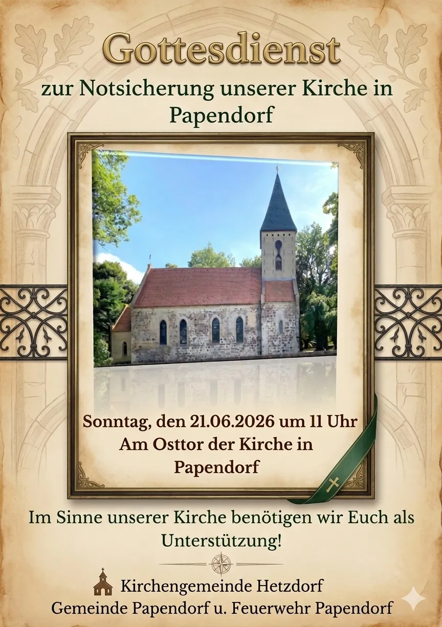 Veranstaltungsbild: Gottesdienst in Papendorf
