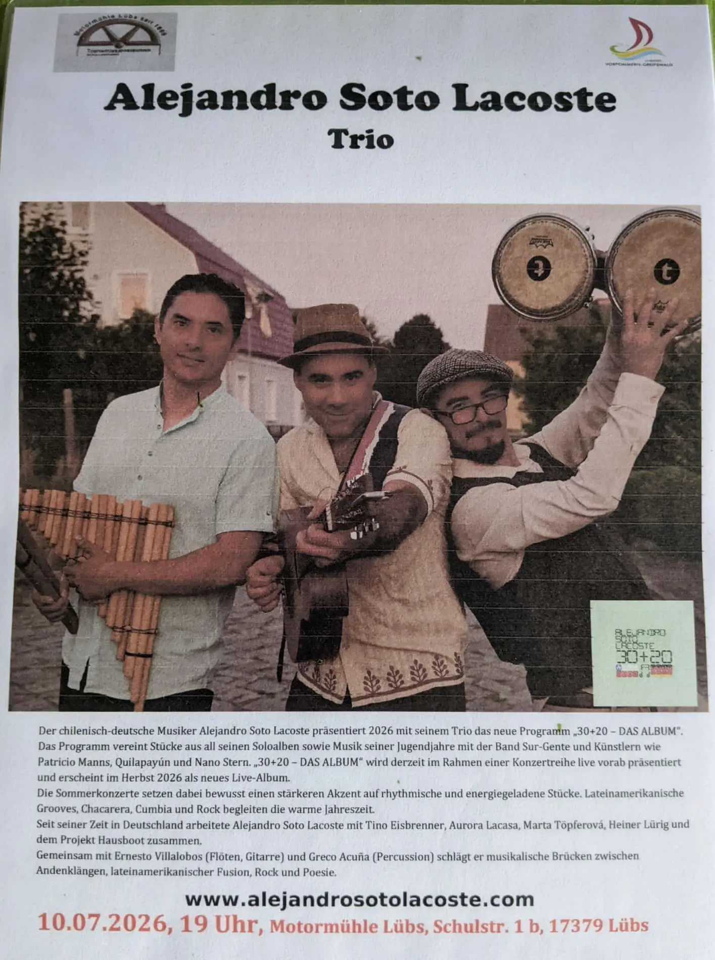 Veranstaltungsbild: Alejandro Soto Lacoste Trio