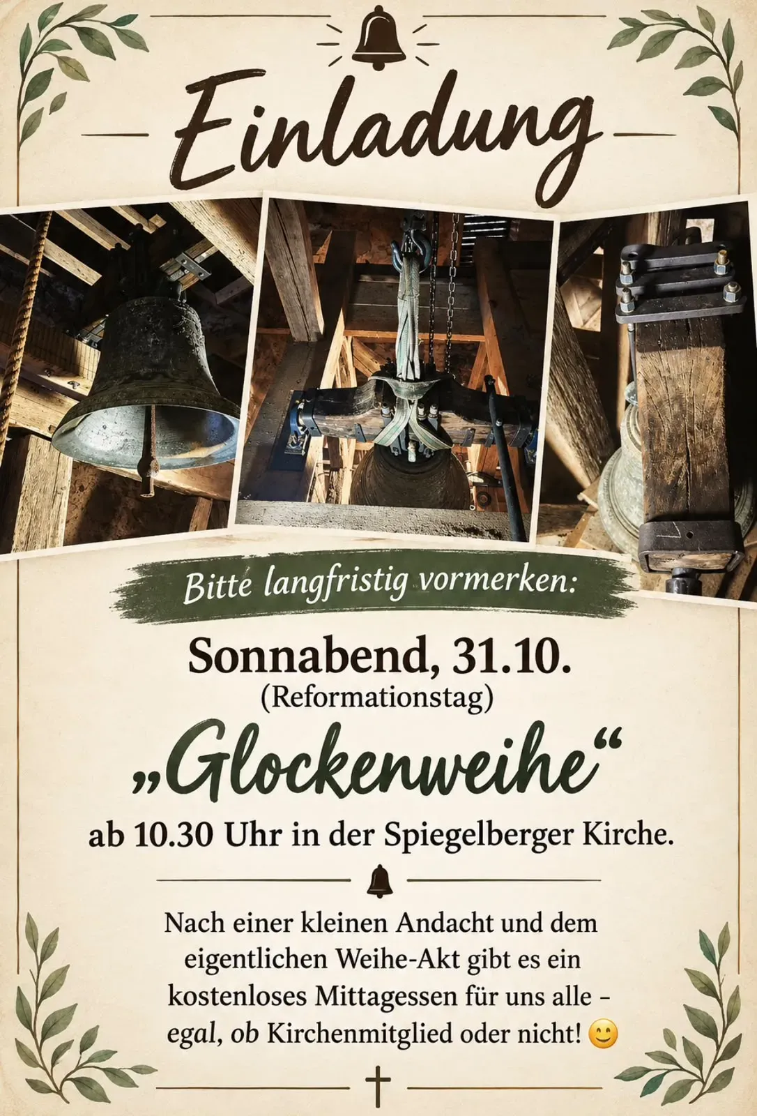Veranstaltungsbild: Glockenweihe Dorfkirche Spiegelberg