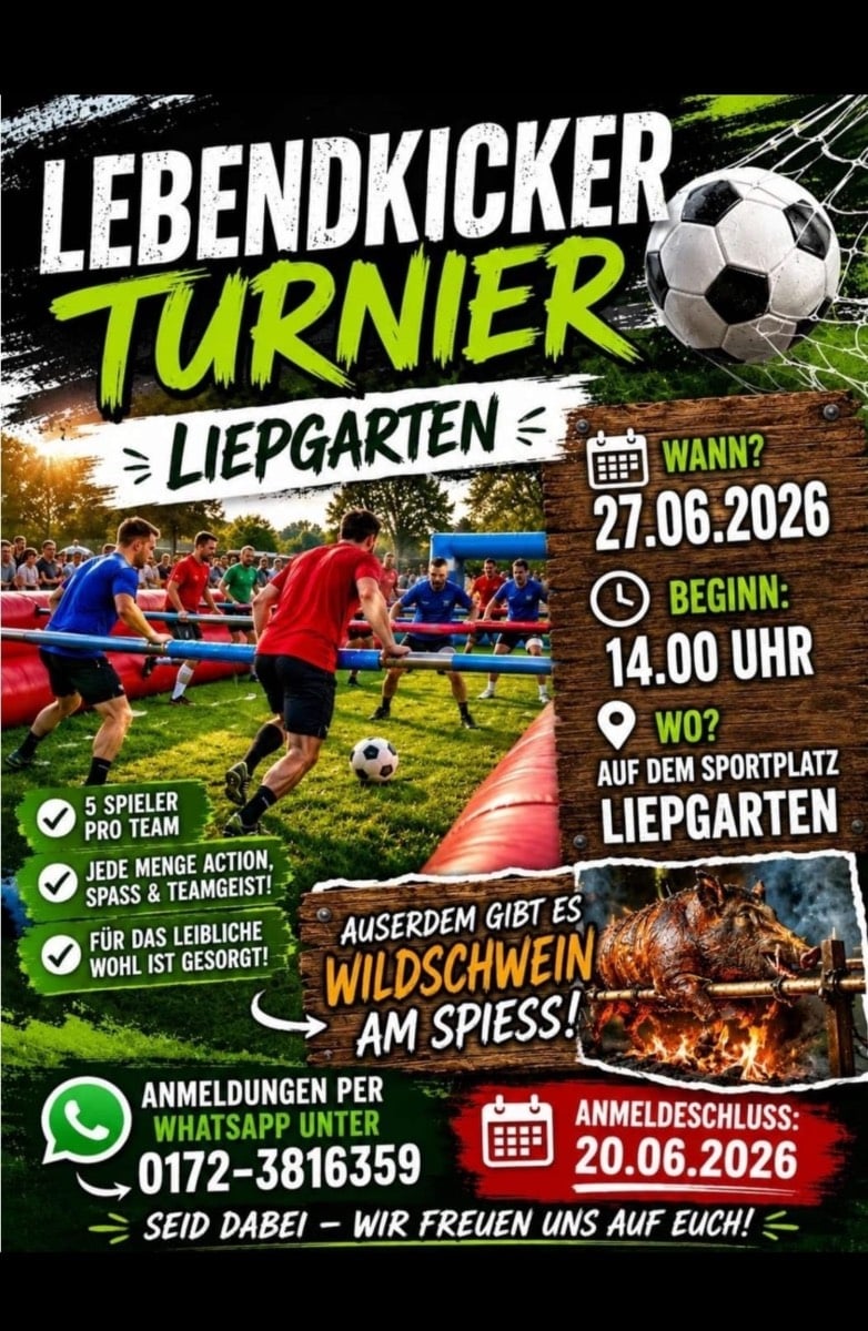 Veranstaltungsbild: Lebendkicker Turnier Liepgarten