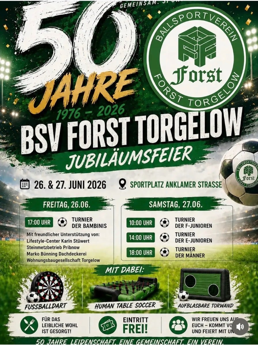 Veranstaltungsbild: 50 Jahre Jubiläumsfeier des BSV Forst Torgelow