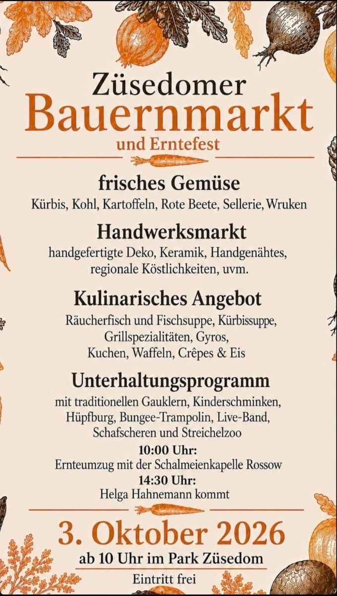 Veranstaltungsbild: Züsedomer Bauernmarkt und Erntefest
