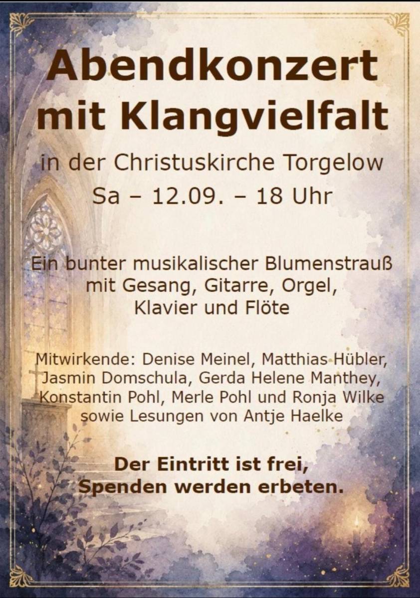 Veranstaltungsbild: Abendkonzert mit Klangvielfalt