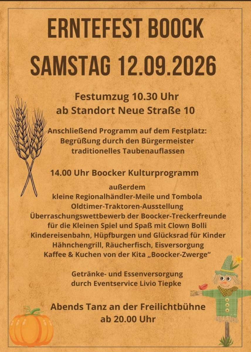 Veranstaltungsbild: Erntefest Boock