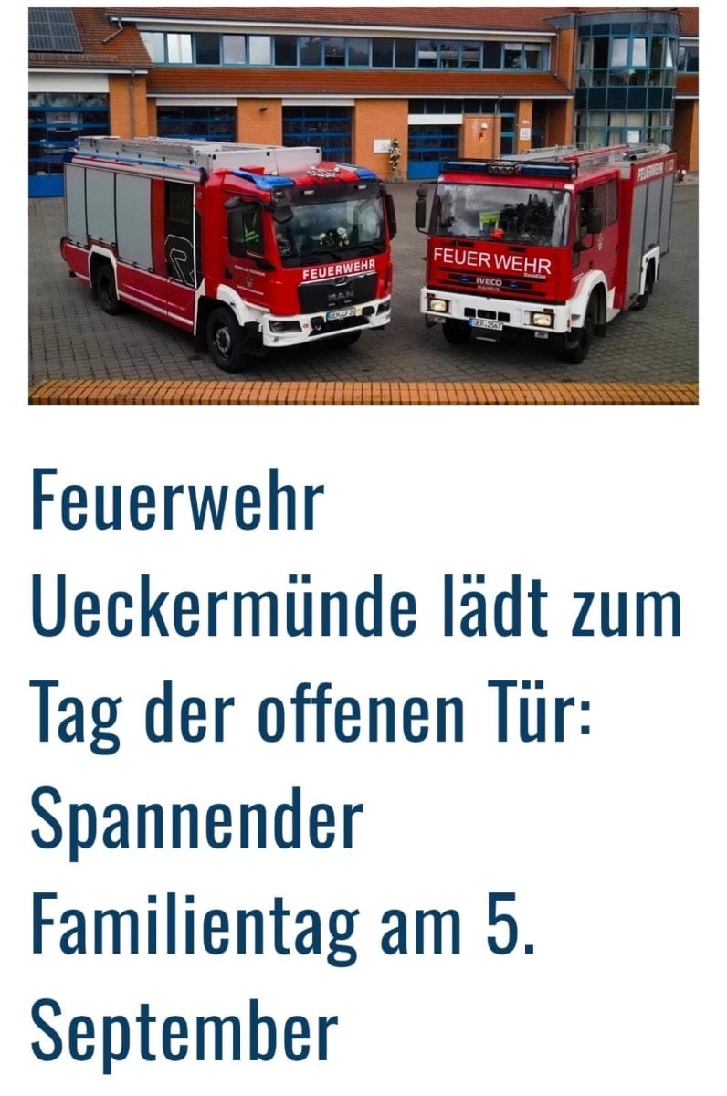 Veranstaltungsbild: Tag der offenen Tür bei der Feuerwehr Ueckermünde