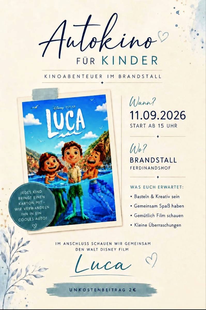 Veranstaltungsbild: Autokino für Kinder