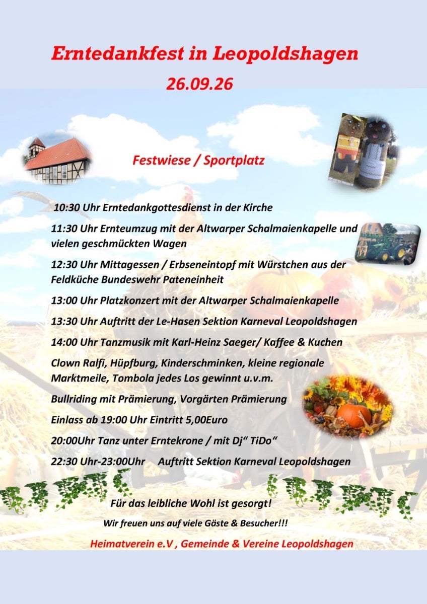 Veranstaltungsbild: Erntedankfest in Leopoldshagen