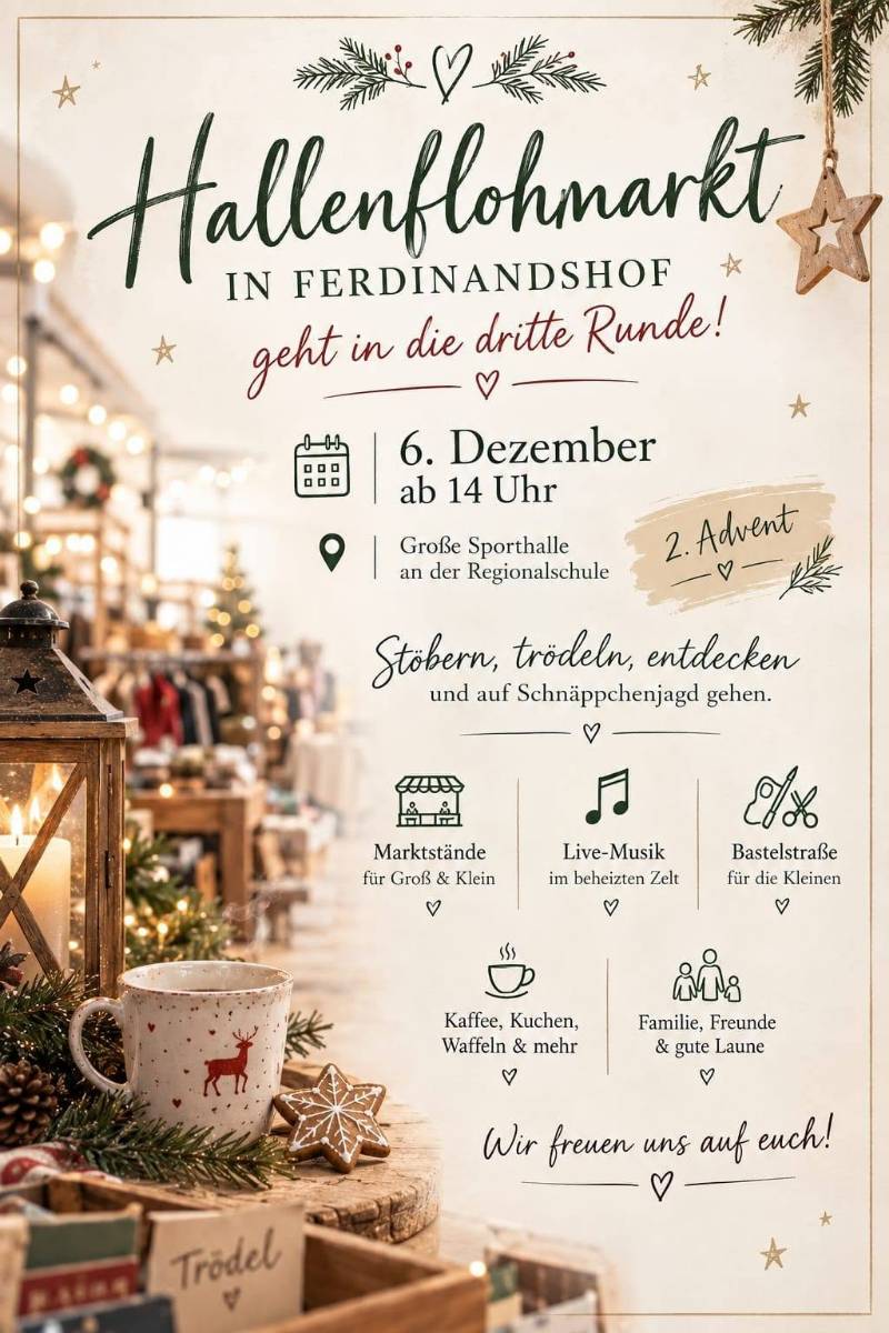 Veranstaltungsbild: Hallenflohmarkt in Ferdinandshof