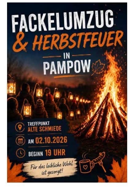Veranstaltungsbild: Fackelzug & Herbstfeuer in Pampow