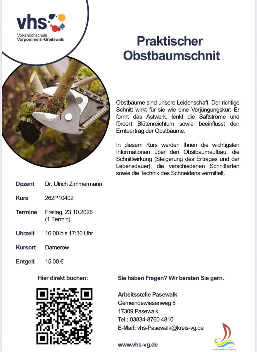 Veranstaltungsbild: Praktischer Obstbaumschnitt