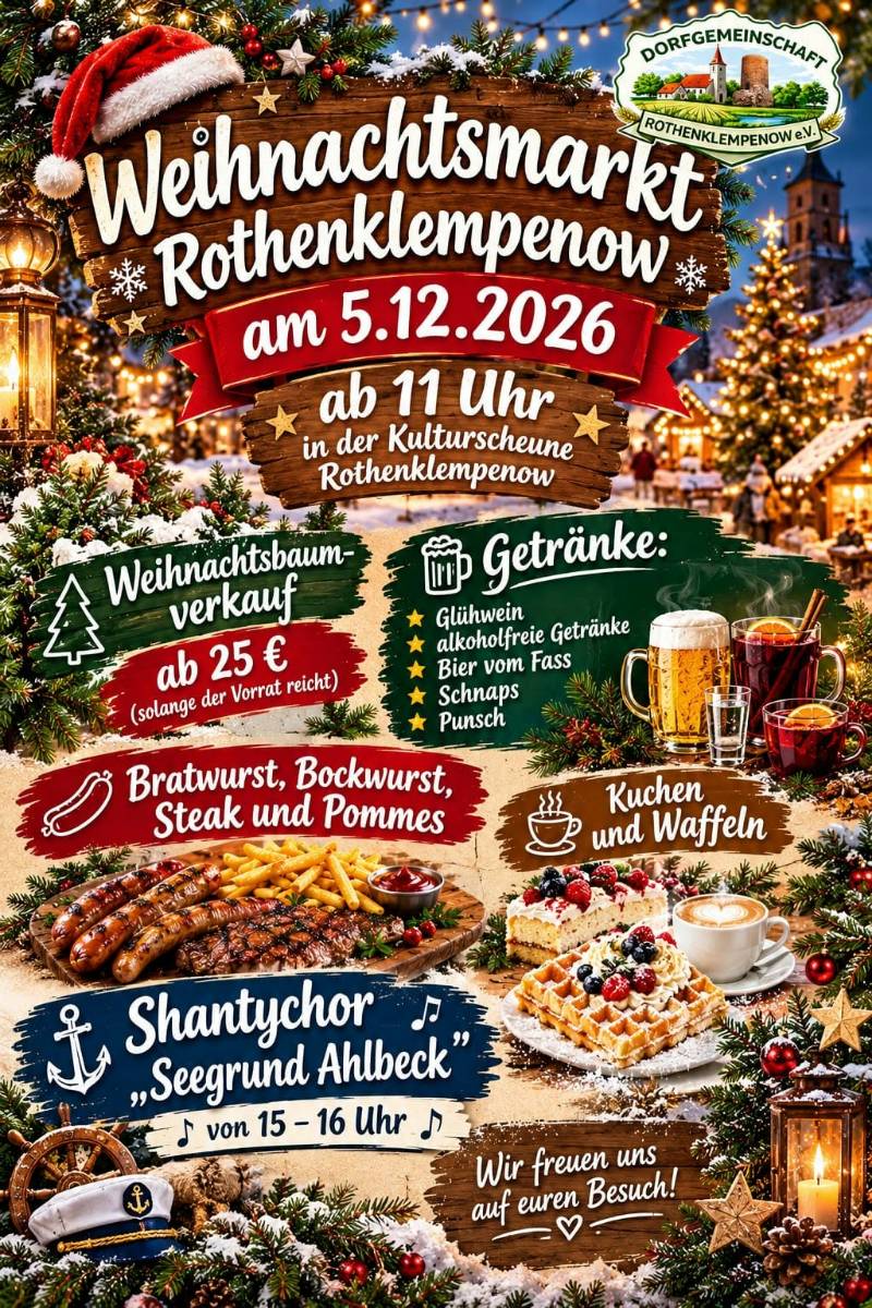 Veranstaltungsbild: Weihnachtsmarkt Rothenklempenow
